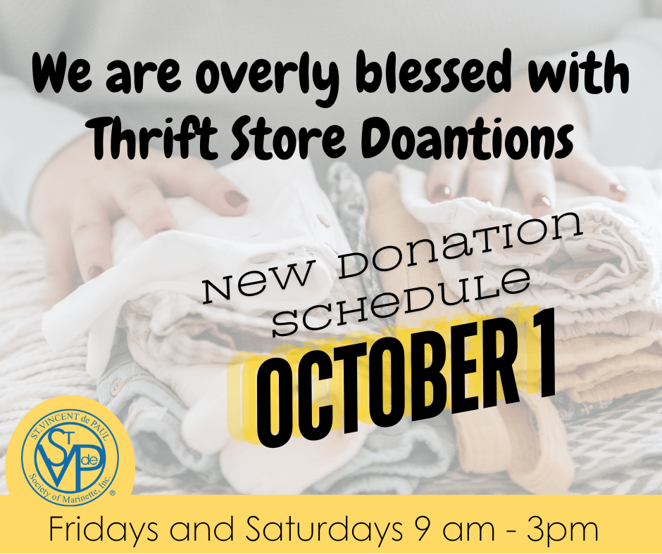 New Donation Schedule